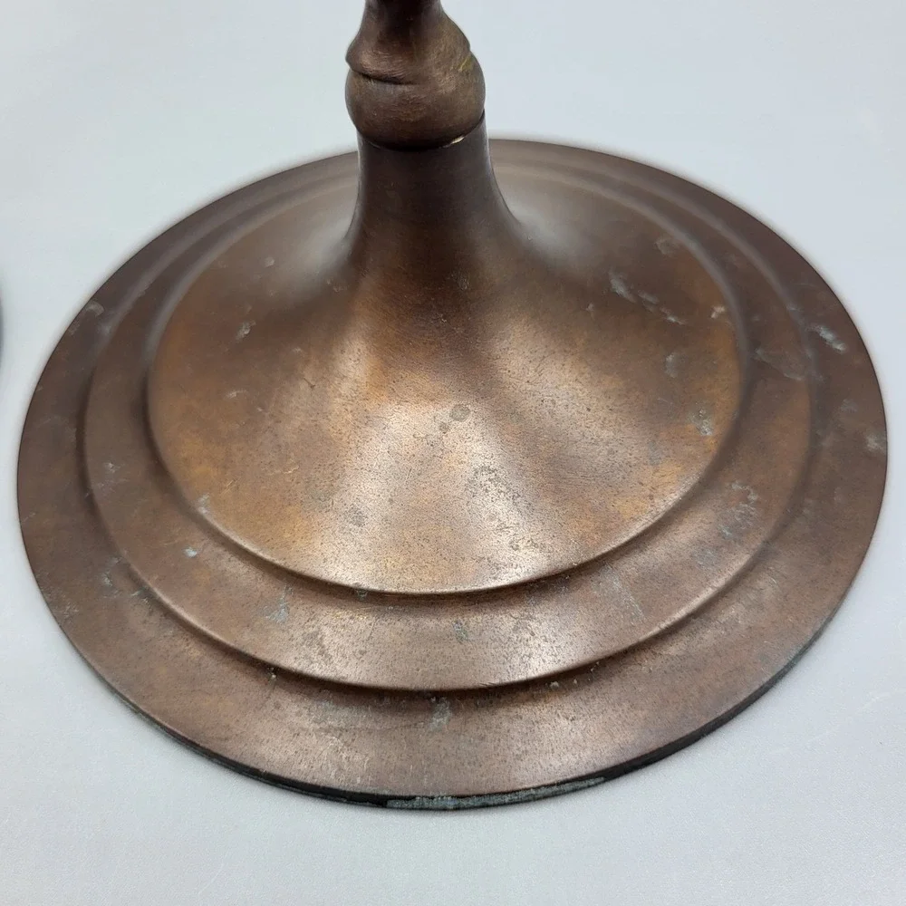 Vintage Open Barley Twist Candlesticks Set of 2 Brass Brown 11
